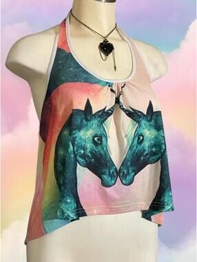 Too Fast Cirque Couture sub-brand Rat Baby Grunge unicorn halter top